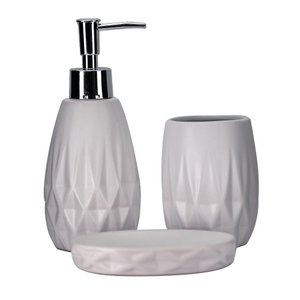 Jogo de Banheiro Porcelana com 3 Peças - Linha Metrópole - Tuut