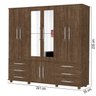 Guarda-Roupa 8 Portas 6 Gavetas 4 Espelhos Barcelona Carmolar - 4