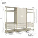 Ver imagem 3 de Guarda-roupa Closet Modulado Casal 6 Gavet 3 Cabideiros Estrutura Metalica 250cm
