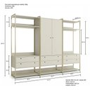Ver imagem 5 de Guarda-roupa Closet Modulado Casal 6 Gavet 3 Cabideiros Estrutura Metalica 250cm