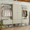 Ver imagem 1 de Guarda-roupa Closet Modulado Casal 6 Gavet 3 Cabideiros Estrutura Metalica 250cm