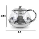 Ver imagem 2 de Chaleira com Infusor em Inox e Vidro 800ml para Chás Gourmet em Casa Decorativa