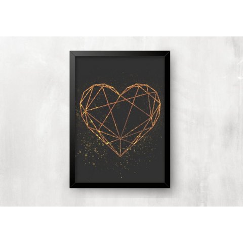 Quadros para Casa - Decoração Coração:preta