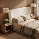Ver imagem 6 de Cabeceira para Cama Box Casal Padrão Liah 140cm Bouclê Bege - Abmaza