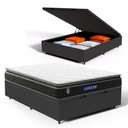 Ver imagem 1 de Cama Box Baú com Colchão Gazin de Espuma D28 Pillow Top Ortoblack Casal 138cm