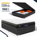 Ver imagem 2 de Cama Box Baú com Colchão Gazin de Espuma D28 Pillow Top Ortoblack Casal 138cm