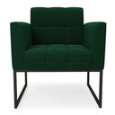 Ver imagem 3 de Poltrona Sala de Estar Industrial Preto Elisa Bouclê Verde D03 - D'Rossi