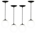 Ver imagem 1 de kit 4 Lustres Pendentes Orby Bolinha Preto