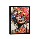 Ver imagem 1 de Quadro Retrato de Colagem Mulher Colorida -- Br Artes