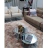 Conjunto de Mesa de Centro Redonda Espelhada Fit White Demoglass - 6