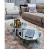 Conjunto de Mesa de Centro Redonda Espelhada Fit White Demoglass - 1