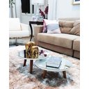 Ver imagem 3 de Conjunto de Mesa de Centro Redonda Espelhada Fit White Demoglass