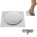 Ver imagem 5 de Ralo Inteligente Banheiro Click Inox Quadrado 9,4x9,4 Lavabo