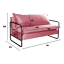 Ver imagem 4 de Sofá Diva 2 Lugares Namoradeira Industrial Decoração Sala, Varanda, Recepção - Suede Rosa