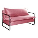 Ver imagem 1 de Sofá Diva 2 Lugares Namoradeira Industrial Decoração Sala, Varanda, Recepção - Suede Rosa