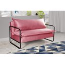 Ver imagem 3 de Sofá Diva 2 Lugares Namoradeira Industrial Decoração Sala, Varanda, Recepção - Suede Rosa