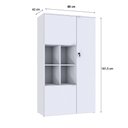 Ver imagem 6 de Armário Alto com Nicho e 03 Portas 161,5x90x42cm Wlan90 Branco Tx