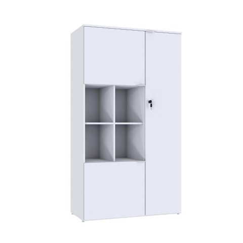 Armário Alto com Nicho e 03 Portas 161,5x90x42cm Wlan90 Branco Tx