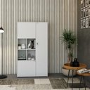 Ver imagem 4 de Armário Alto com Nicho e 03 Portas 161,5x90x42cm Wlan90 Branco Tx
