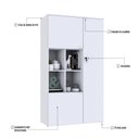 Ver imagem 3 de Armário Alto com Nicho e 03 Portas 161,5x90x42cm Wlan90 Branco Tx