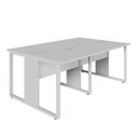 Ver imagem 2 de Plataforma de Trabalho 4 Lugares 1,80m X 1,20m Pé Metal F5 Cor:cinza