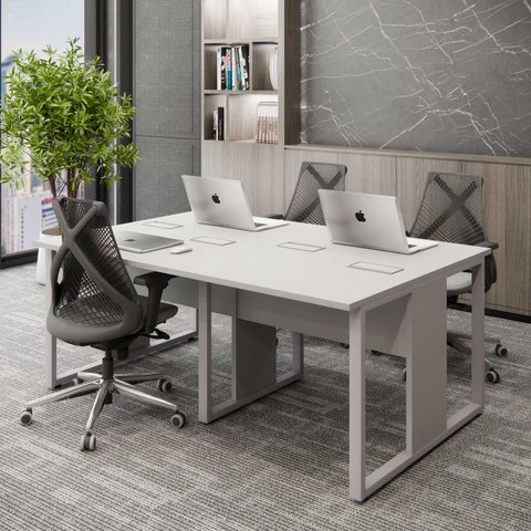 Plataforma de Trabalho 4 Lugares 1,80m X 1,20m Pé Metal F5 Cor:cinza