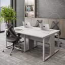 Ver imagem 1 de Plataforma de Trabalho 4 Lugares 1,80m X 1,20m Pé Metal F5 Cor:cinza