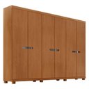 Ver imagem 2 de Guarda-Roupa Casal 100% MDF 6 Portas e 6 Gavetas com Pés 273cm Multimóveis CR35545 Madeirado