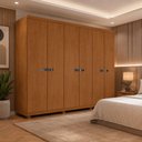 Ver imagem 1 de Guarda-Roupa Casal 100% MDF 6 Portas e 6 Gavetas com Pés 273cm Multimóveis CR35545 Madeirado