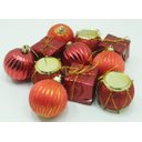 Ver imagem 4 de Kit 33 Pçs Tubo Enfeite Natalino Árvore Natal Vermelho 5cm