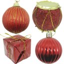 Ver imagem 2 de Kit 33 Pçs Tubo Enfeite Natalino Árvore Natal Vermelho 5cm
