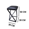 Banqueta Z Baixa 50 Cm com Armação de Metal:preto - 3