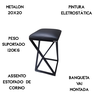 Banqueta Z Baixa 50 Cm com Armação de Metal:preto - 4