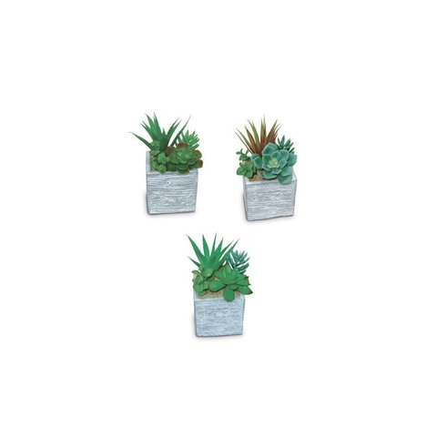 Vaso Planta Artificial Quadrado Com Planta Sortido 202070059