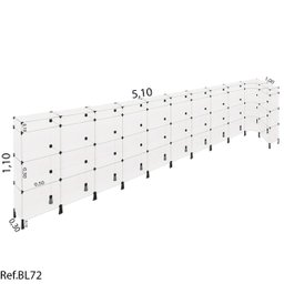 Balcão L em Vidro Modulado 5,00 X 1,00 X 1,10 X 0,30 - 1