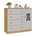 Ver imagem 2 de Cômoda Infantil 95cm 1 Porta com Vidro e 4 Gavetas Teddy Multimóveis Mp4489 Madeirado/off White
