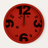 Relógio de Parede Moderno 25cm Números Grandes Decorativo Silencioso Colorido:vermelho - 1