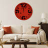 Relógio de Parede Moderno 25cm Números Grandes Decorativo Silencioso Colorido:vermelho - 2