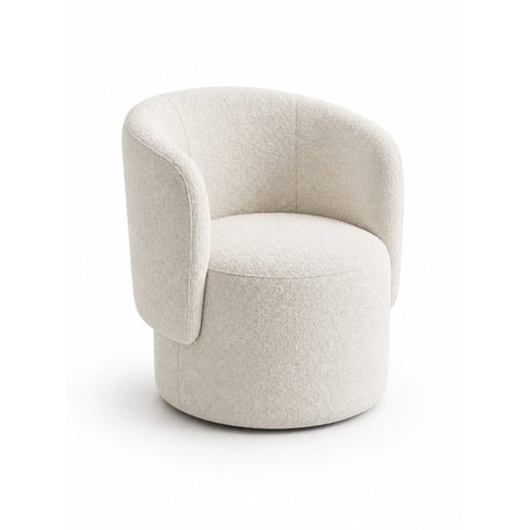 Poltrona Orgânica Alia Sala Recepção Closet Tecido Bluche:Bege