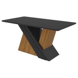 Mesa de Jantar Robusta 1,70x0,90m - Vênus-Amêndoa Clean/Preto Fosco - Lopas - 1