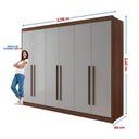 Ver imagem 3 de Guarda Roupa Casal 6 Portas 6 Gavetas 100% MDF Dobradiça Slow Zeus Plus Marrom/Castanho/Off White