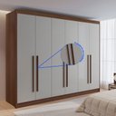 Ver imagem 7 de Guarda Roupa Casal 6 Portas 6 Gavetas 100% MDF Dobradiça Slow Zeus Plus Marrom/Castanho/Off White