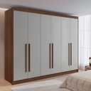 Ver imagem 1 de Guarda Roupa Casal 6 Portas 6 Gavetas 100% MDF Dobradiça Slow Zeus Plus Marrom/Castanho/Off White