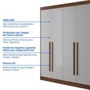 Ver imagem 6 de Guarda Roupa Casal 6 Portas 6 Gavetas 100% MDF Dobradiça Slow Zeus Plus Marrom/Castanho/Off White