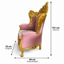 Ver imagem 3 de Par de Poltronas Clássicas Rosa e Dourado a: 151cm L: 92cm P: 69cm