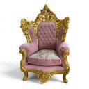 Ver imagem 4 de Par de Poltronas Clássicas Rosa e Dourado a: 151cm L: 92cm P: 69cm