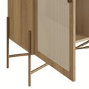 Ver imagem 6 de Armário Cristaleira Bar 2 Portas 93cm Palhinha Pé Metálicos 28929 Oslo Artesano - Hanover/dourado
