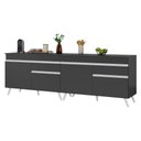 Ver imagem 1 de Kit Armário de Cozinha Gabinete Pia 120cm Veneza Multimóveis Mp2159 Preto/branco
