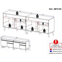 Ver imagem 4 de Kit Armário de Cozinha Gabinete Pia 120cm Veneza Multimóveis Mp2159 Preto/branco