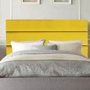 Ver imagem 1 de Cabeceira Estofada Cama Box King 195cm Argentina Corino Amarelo- Mabe Magazine